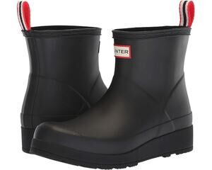 Hunter Women's PLAY Insulated Short Rain Boots, Black Rubber Size 8